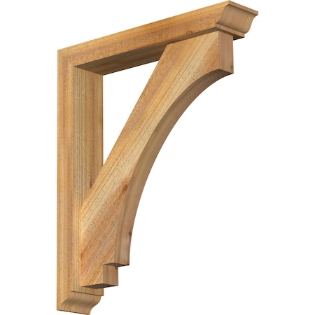 Ekena Millwork Imperial Traditional Rough Sawn Bracket w/ Offset Brace, Western Red Cedar, 4"W x 20"D x 24"H BKT0402X20X24IMP01RWR